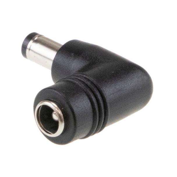 MEAN WELL DC PLUG-P1J-P1LR DC PLUG ADAPTER 2.1MM ID TUNING FORK TO 2.5MM ID RIGHT ANGLE TUNING FORK