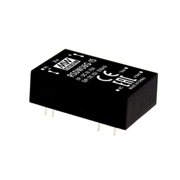 MEAN WELL RSDW08 8-Watt PCB Mount Railway DC to DC Converter