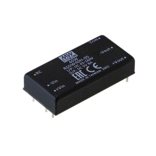 MEAN WELL RSDW40 40-Watt PCB Mount Railway DC to DC Converter.