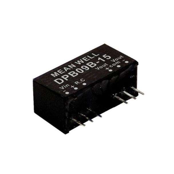 MEAN WELL DPB09 9-Watt SIP PCB Mount Dual Output DC to DC Converter