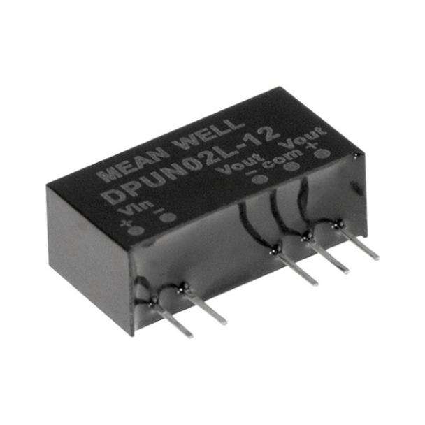 MEAN WELL DPUN02 2-Watt Dual output DC to DC converter SIP PCB mount