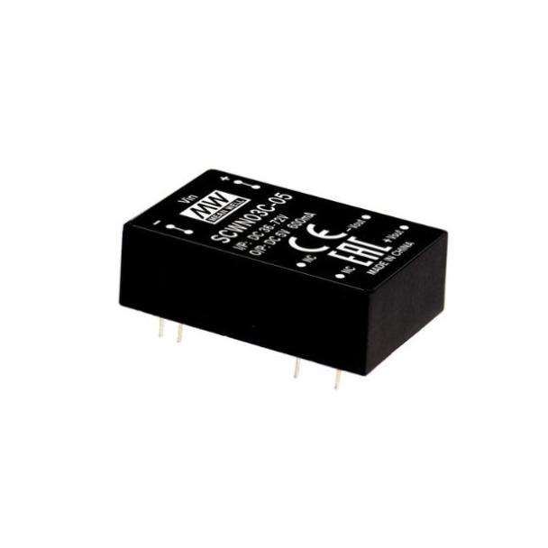 MEAN WELL SCWN03 3-Watt DIP PCB Mount Regulated DC to DC Converter