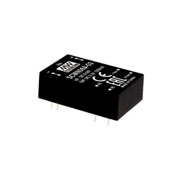 MEAN WELL SCWN06 6-Watt Regulated DIP PCB Mount DC to DC Converter