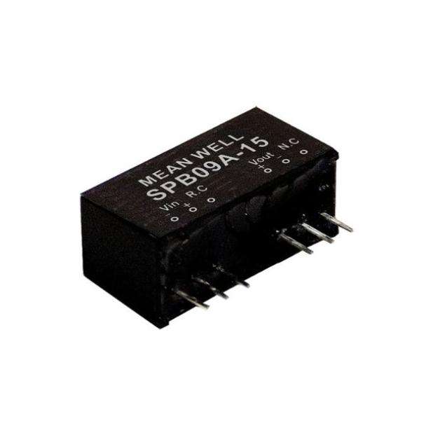 MEAN WELL SPB09 9-Watt SIP PCB Mount Regulated DC to DC Converter