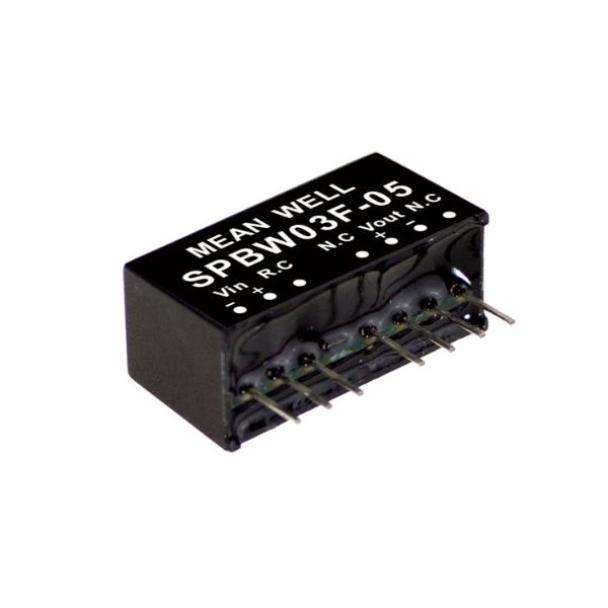 MEAN WELL SPBW03 3-Watt SIL PCB Mount DC to DC Converter