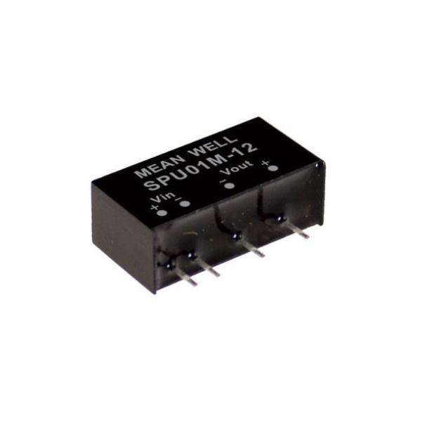 MEAN WELL SPU01 SIL PCB Mount 1-Watt DC to DC Converter