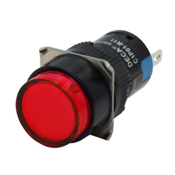 POWERNEX C1P01-R12KR-OD1 red illuminated pilot push switch