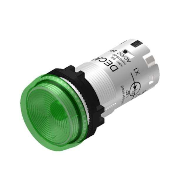 POWERNEX CP24P-3EQ4G Illuminated green metal pilot push switch