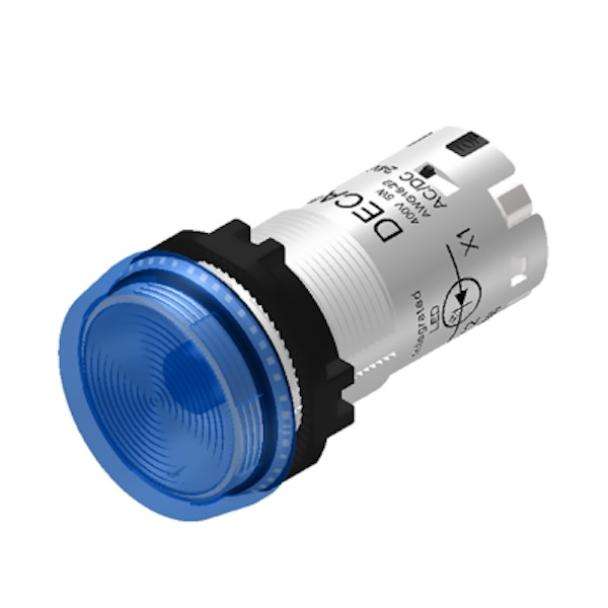 POWERNEX CP24P-3EQ4S illuminated blue metal pilot push switch