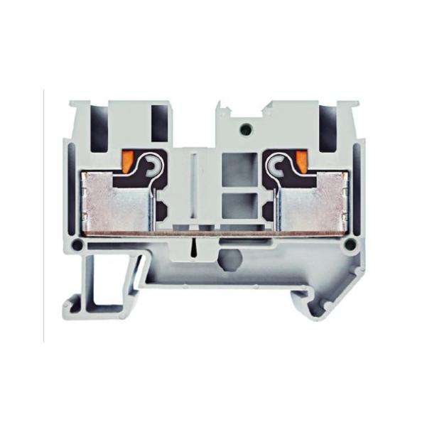 PowerNex DPT6 DIN Rail Terminal Screwless Push In 2 Way 6.0mm Grey